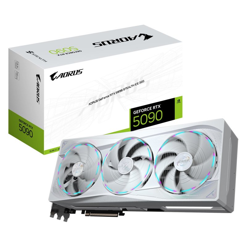 GIGABYTE AORUS GeForce RTX 5090 STEALTH ICE / 32GB / GDDR7 - obrázek produktu