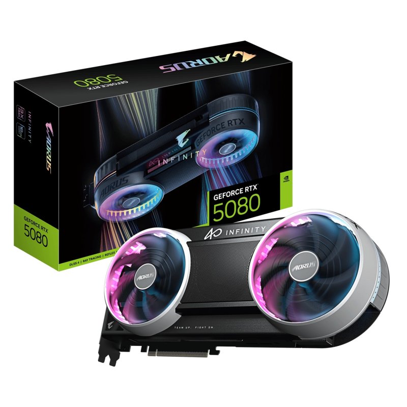 AORUS GeForce RTX 5080 INFINITY 16G / Gaming / 16GB / GDDR7 - obrázek produktu