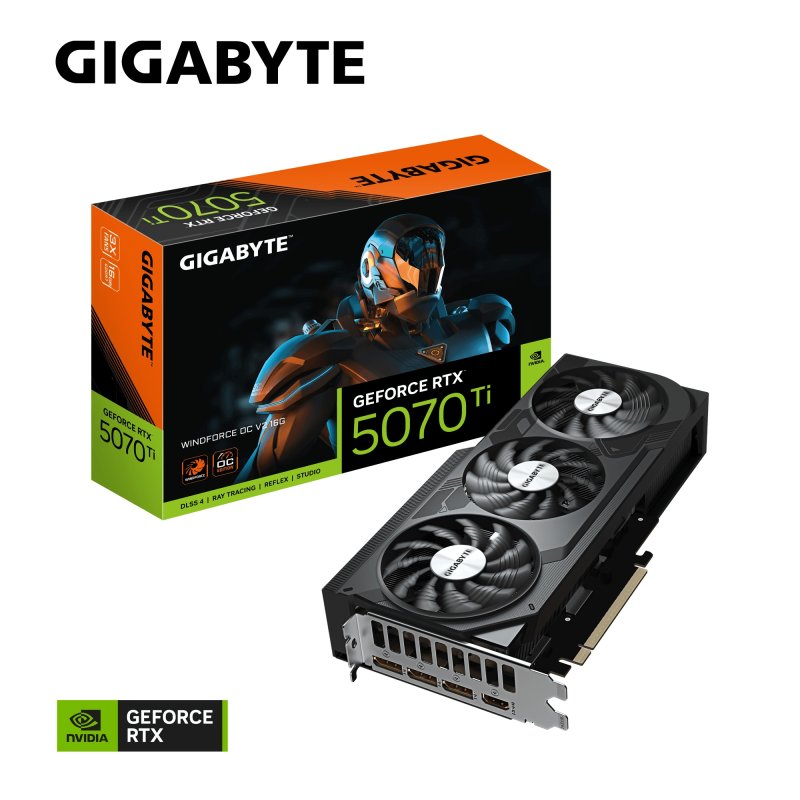 GIGABYTE GeForce RTX 5070 Ti WINDFORCE V2 / OC / 16GB / GDDR7 - obrázek produktu