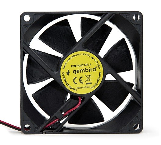 Gembird 80 mm PC case fan, sleeve bearing, 4 pin power connector - obrázek č. 1