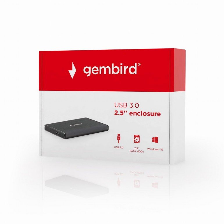 GEMBIRD externí box na 2.5` HDD, USB 3.0, černý - obrázek č. 4