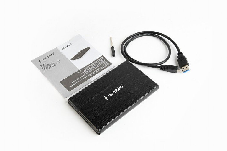 GEMBIRD externí box na 2.5` HDD, USB 3.0, černý - obrázek č. 1