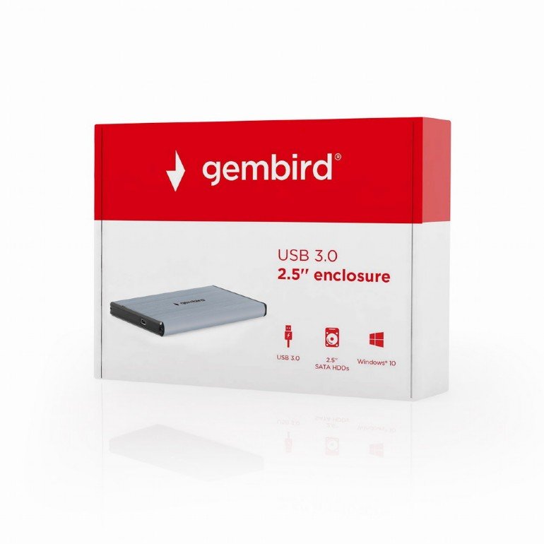 GEMBIRD externí box na 2.5` HDD, USB 3.0, šedý - obrázek č. 4