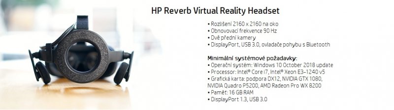 HP Reverb VR 1000 Headset Profi edition dual 2160x2160 brýle pro virtuální realitu + ovladače - obrázek č. 6