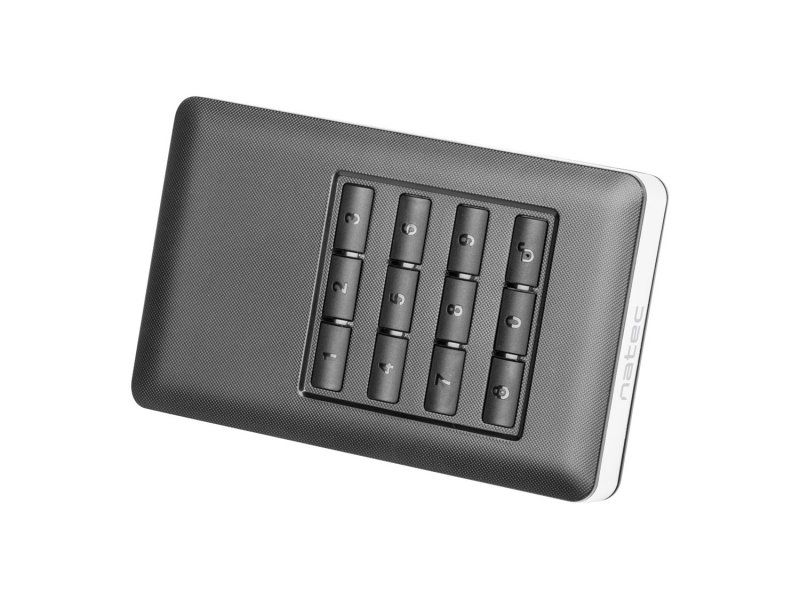 Externí box na HDD 2.5" SATA USB 3.0 Natec Rhino Code, 256-bitové hardwarové šifrování AES - obrázek č. 2