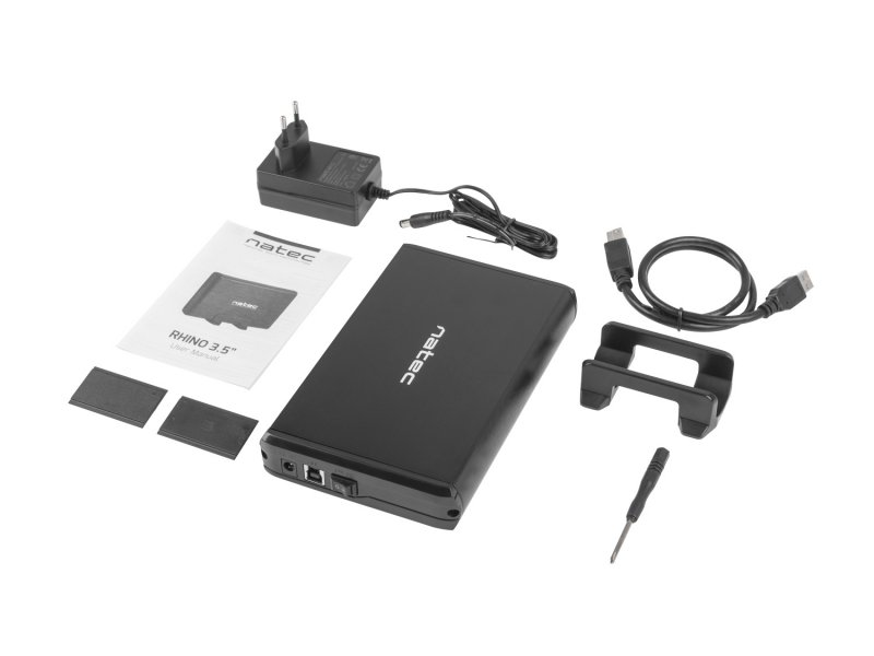 Externí box pro HDD 3,5" USB 3.0 Natec Rhino, černý,  včetně napájecího adaptéru - obrázek č. 5