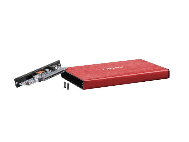 Externí box pro HDD 2,5" USB 3.0 Natec Rhino Go, červený, hliníkové tělo - obrázek č. 2