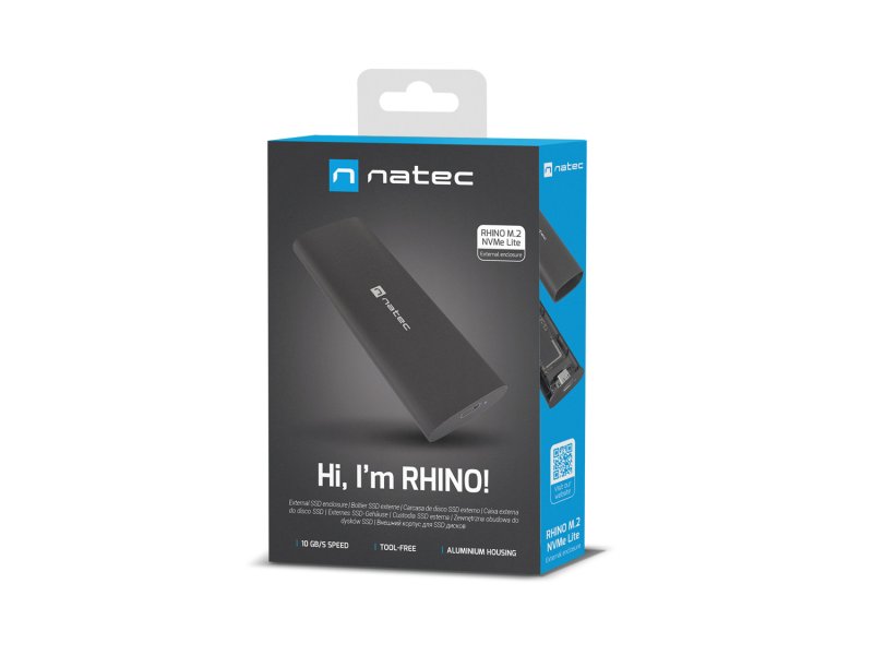 Externí box pro SSD Natec RHINO M.2 NVME LITE USB-C 3.1 GEN2, hliníkové tělo - obrázek č. 3
