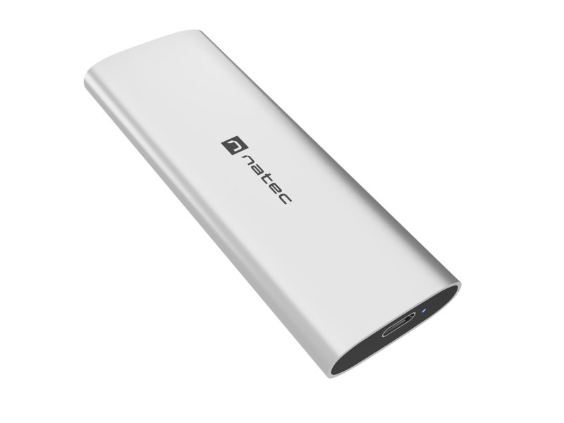 Externí box pro SSD Natec RHINO M.2 NVME LITE USB-C 3.2 GEN 2, hliníkové tělo, ARCTIC SILVER - obrázek č. 1