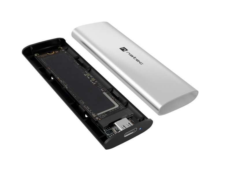 Externí box pro SSD Natec RHINO M.2 NVME LITE USB-C 3.2 GEN 2, hliníkové tělo, ARCTIC SILVER - obrázek č. 9