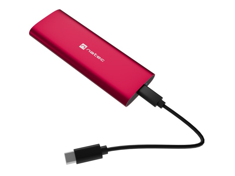 Externí box pro SSD Natec RHINO M.2 NVME LITE USB-C 3.2 GEN 2, hliníkové tělo, RUBY RED - obrázek č. 2