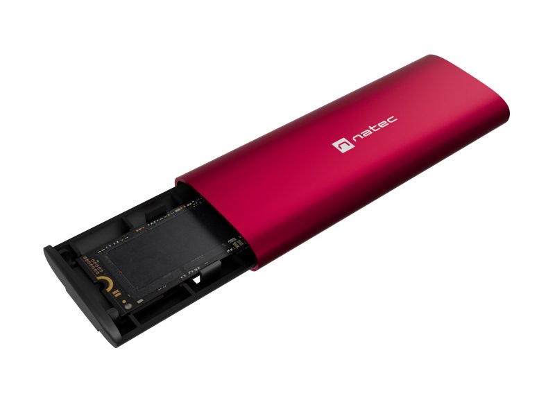 Externí box pro SSD Natec RHINO M.2 NVME LITE USB-C 3.2 GEN 2, hliníkové tělo, RUBY RED - obrázek č. 8