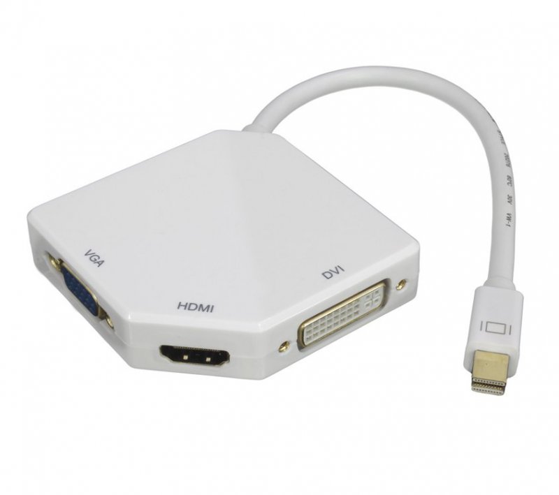 PremiumCord adaptér Mini DisplayPort - HDMI + DVI + VGA 1080p (4K over HDMI) - obrázek produktu