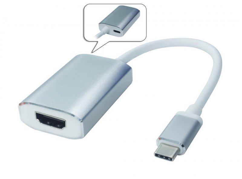 PremiumCord Převodník USB-C - HDMI, 4K@60Hz, hliníkové pouzfro - obrázek produktu