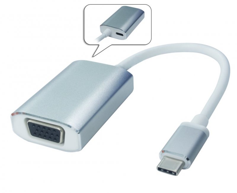 PremiumCord Převodník USB3.1 na VGA, hliníkové pouzdro, rozlišení FULL HD 1080p - obrázek produktu
