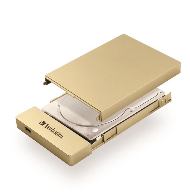 Verbatim externí box pro 2,5" disky SATA, USB-C 3.1 gen2, zlatá - obrázek č. 1
