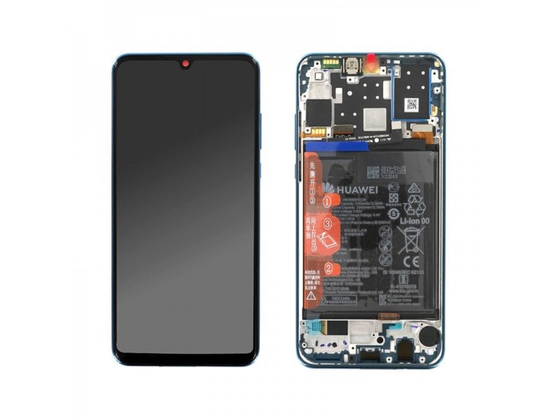 LCD displej + rámeček + baterie pro Huawei P30 Lite modrá (Service Pack) - obrázek produktu