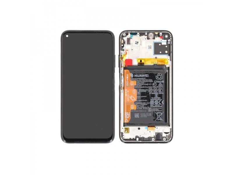 LCD displej + rámeček + baterie pro Huawei P40 Lite černá (Service Pack) - obrázek produktu