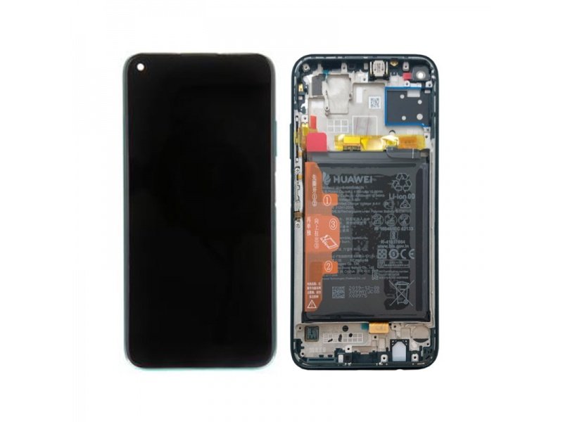LCD displej + rámeček + baterie pro Huawei P40 Lite Crush zelená (Service Pack) - obrázek produktu