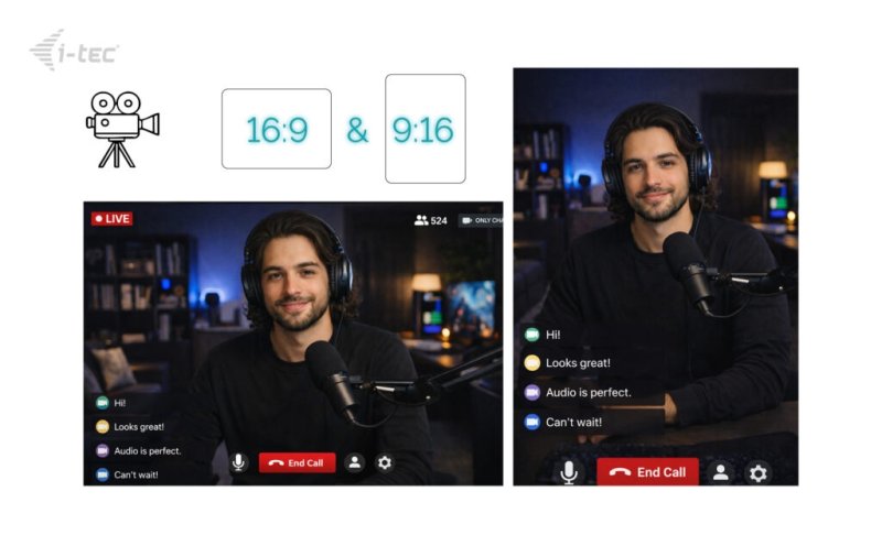 i-tec SOLOMON 700 STREAM 4K Webcam s LED osvětlením - obrázek č. 5