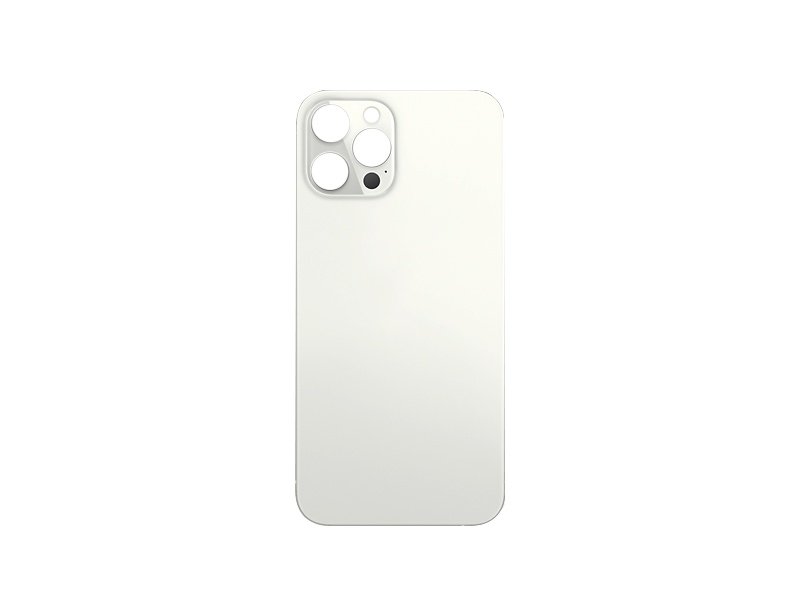 Sklo zadního krytu s větším otvorem na kameru pro Max Apple iPhone 12 Pro Max stříbrná - obrázek produktu