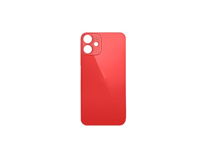 Sklo zadního krytu s větším otvorem na kameru pro Apple iPhone 12 červená - obrázek produktu