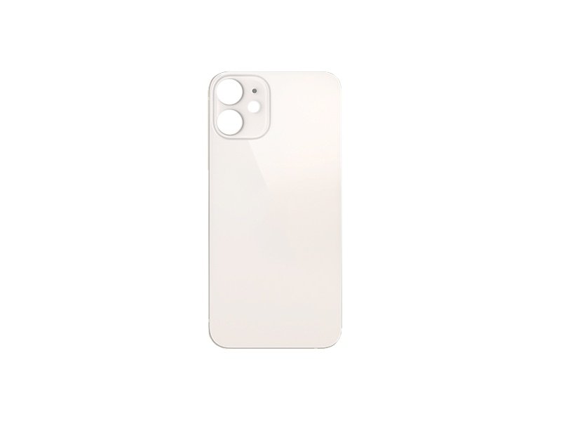Sklo zadního krytu s větším otvorem na kameru pro Apple iPhone 12 Mini bílá - obrázek produktu