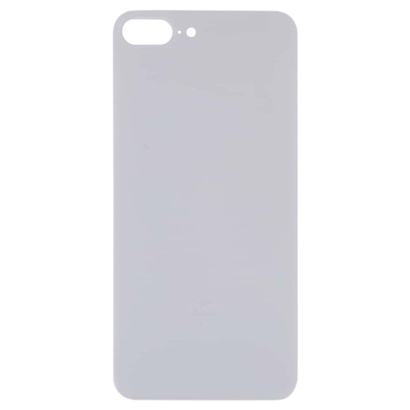 Sklo zadního krytu s větším otvorem na kameru pro Apple iPhone 8 Plus (bílá) (s logem) - obrázek produktu