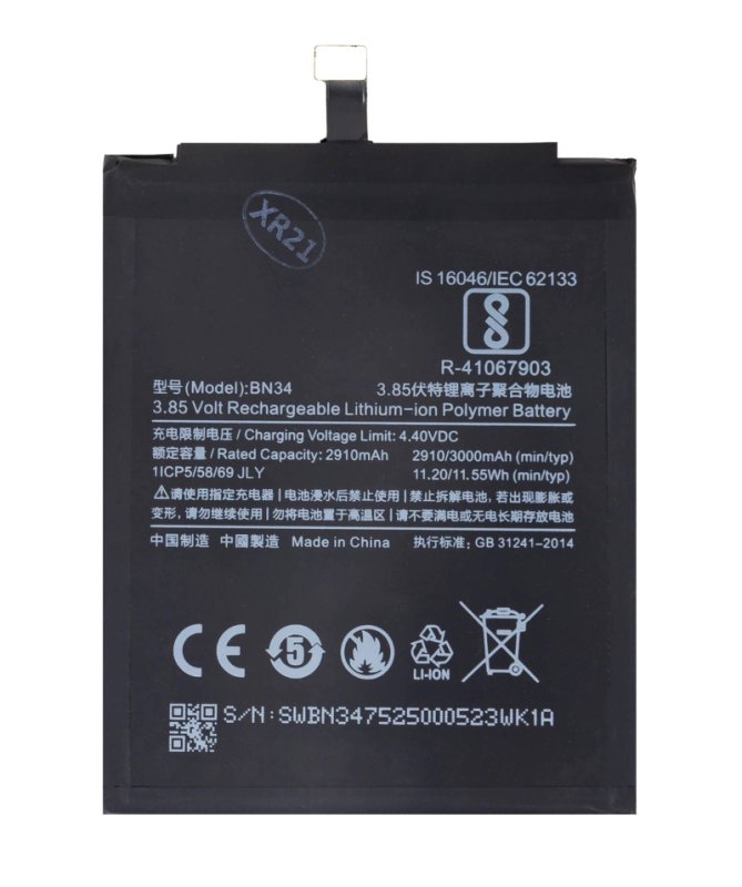 Baterie Xiaomi Redmi 5A - BN34 - 3000mAh (OEM) - obrázek produktu