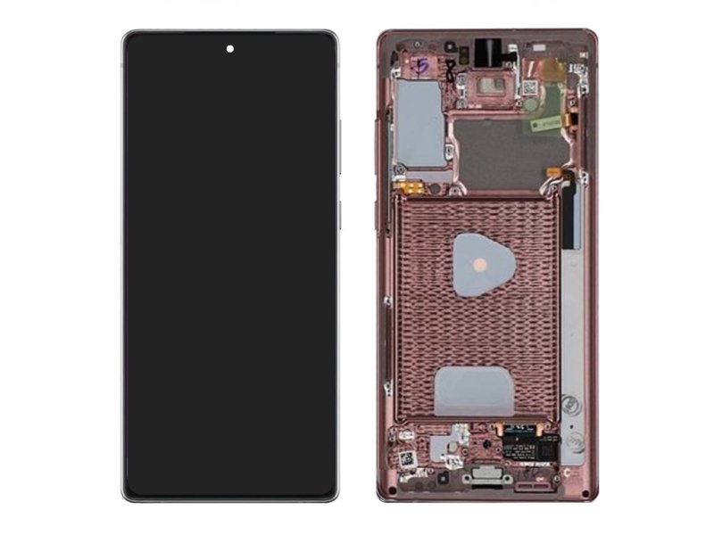 LCD display + Dotyk + Rám Samsung Galaxy Note 20 (N981) Mystic Bronze OLED - obrázek produktu