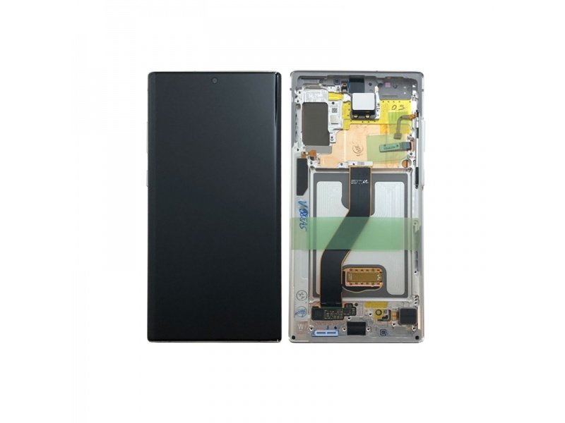 LCD displej + rámeček pro Samsung Galaxy Note10+ N975 Aura bílá (Service Pack) (GH82-20838B) - obrázek produktu