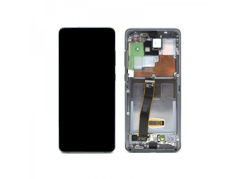 LCD displej + rámeček bez kamer pro Samsung Galaxy S20 Ultra G988 šedá (Service Pack) (GH82-26032B) - obrázek produktu
