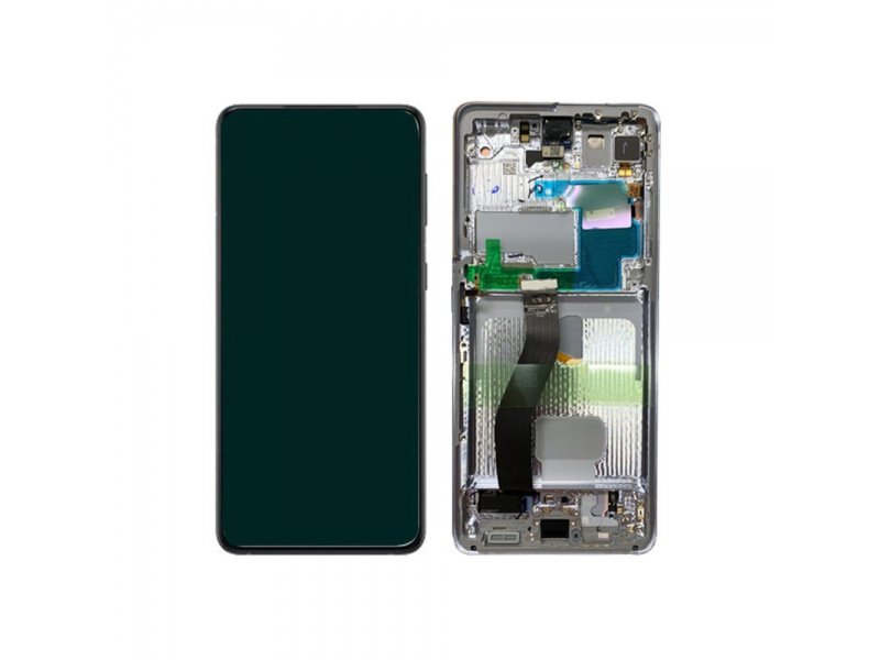 LCD displej + rámeček pro Samsung Galaxy S21 Ultra 5G G998 stříbrná (Service Pack) (GH82-26035B) - obrázek produktu