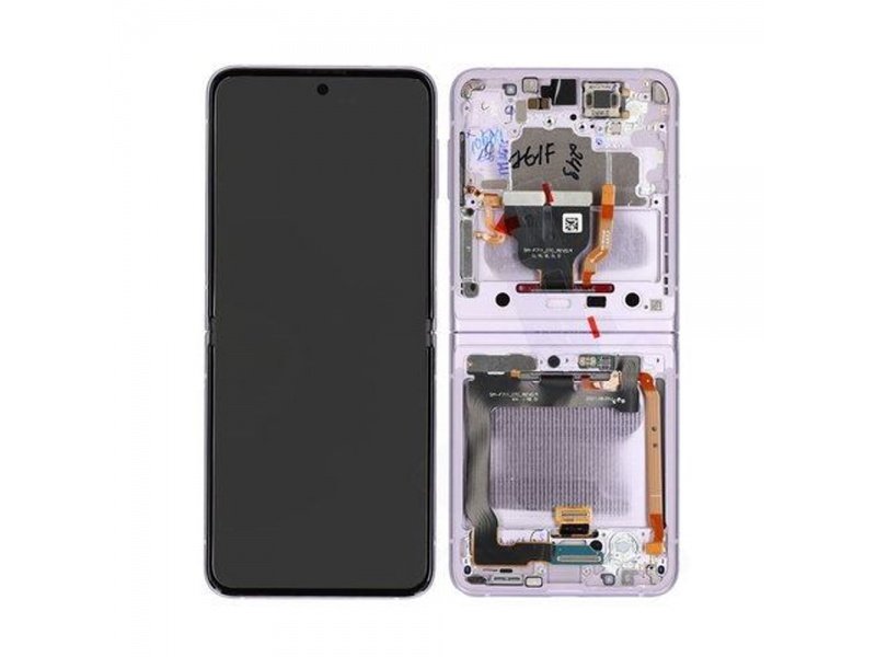 LCD displej + rámeček pro Samsung Galaxy Z Flip 3 5G F711 fialová bez kamery (Service Pack (GH82-27243D) - obrázek produktu