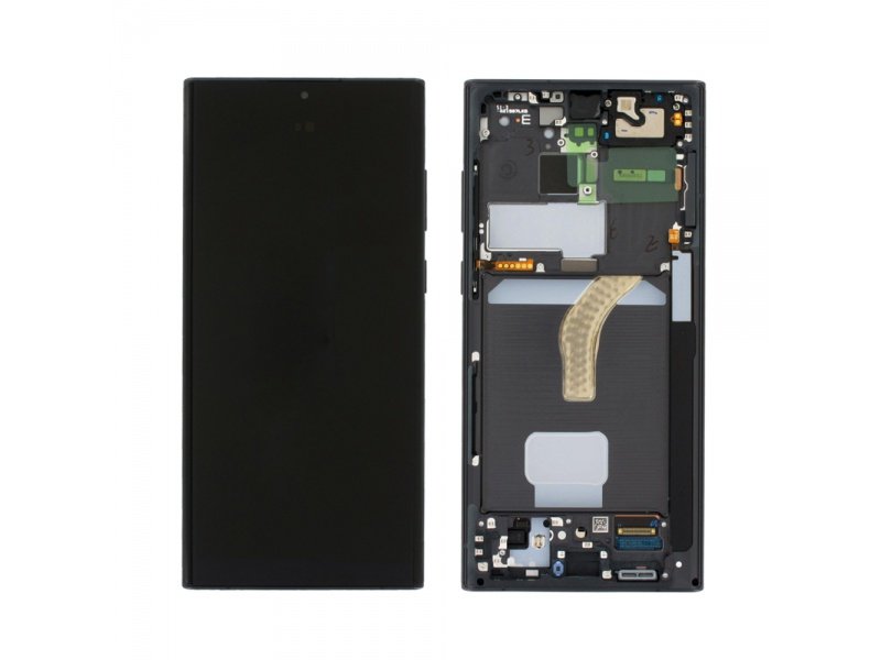 LCD displej + rámeček pro Samsung Galaxy S22 Ultra G908B Phantom černá (Service Pack) (GH82-27488A) - obrázek produktu