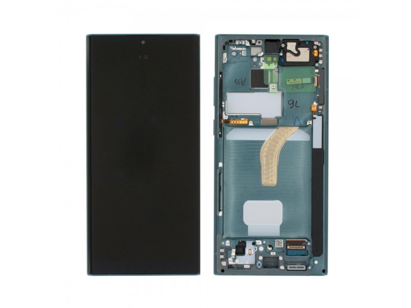 LCD displej + rámeček pro Samsung Galaxy S22 Ultra G908 zelená (Service Pack) (GH82-27488D) - obrázek produktu