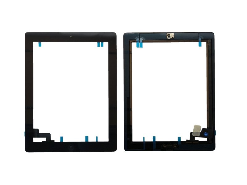 Dotykové sklo s home buttonem a lepením pro Apple iPad 2 černá - obrázek produktu