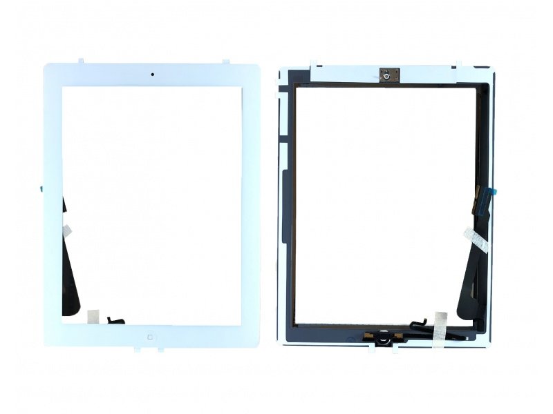 Dotykové sklo s home buttonem a originálním lepením pro Apple iPad 4 bílá - obrázek produktu