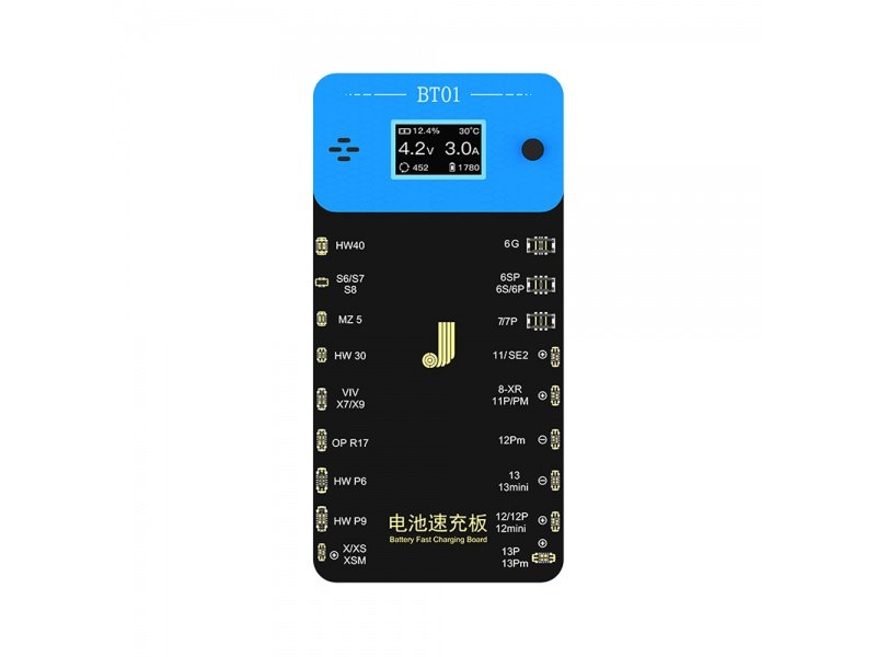 JC BT01 destička baterie a tester kondice baterie pro iPhone 6-13 a Android - obrázek produktu