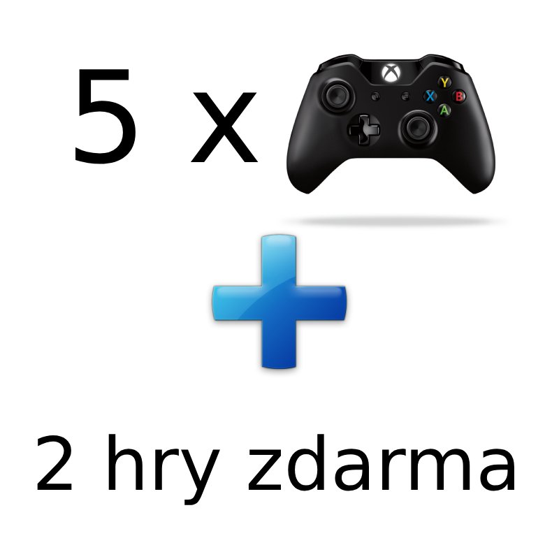 AKCE: 5 x XBOX ONE - Bezdrátový ovladač Xbox One, černý + 2 hry ZDARMA - obrázek produktu
