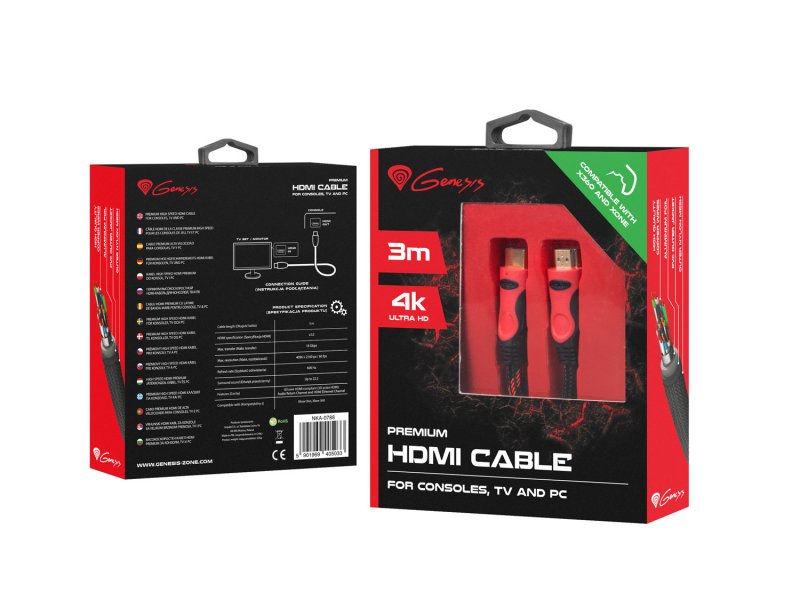 Prémiový HDMI 2.0 kabel pro Xbox One/ Xbox 360, 3M - obrázek č. 2