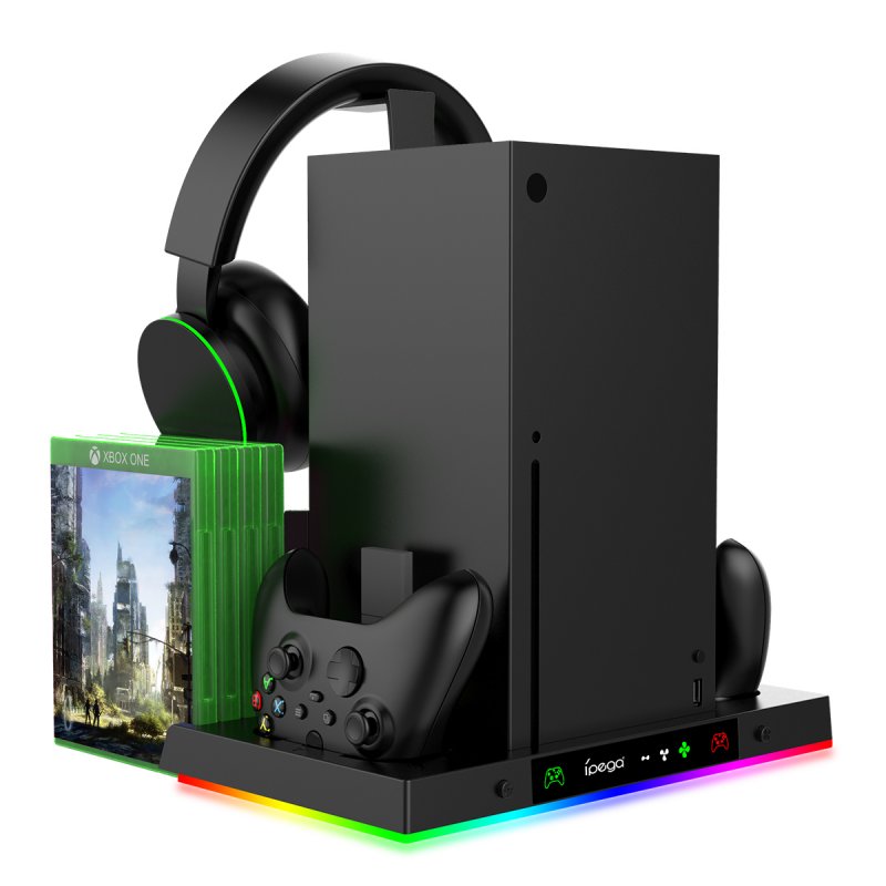 iPega XBX023S Multifunkční Nabíjecí RGB Stojan s Chlazením pro Xbox Series X - obrázek č. 2