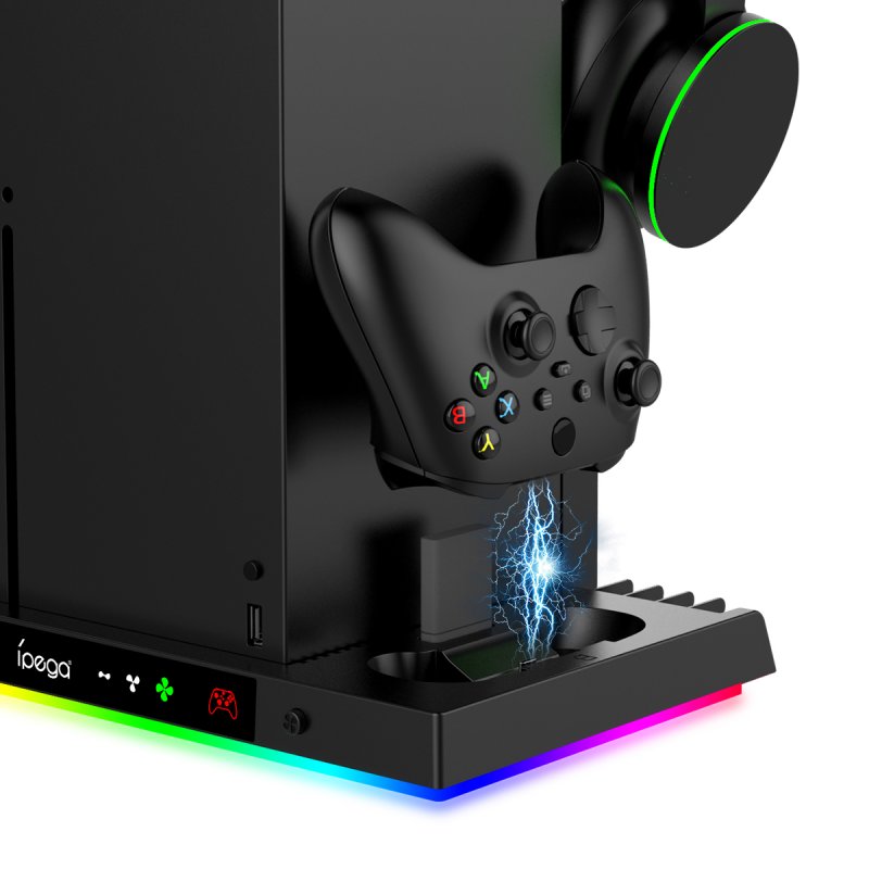 iPega XBX023S Multifunkční Nabíjecí RGB Stojan s Chlazením pro Xbox Series X - obrázek č. 1