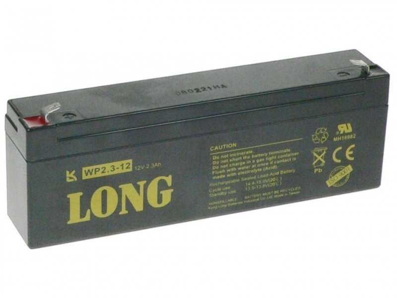 Long 12V 2,3Ah olověný akumulátor F1 (WP2,3-12) - obrázek produktu