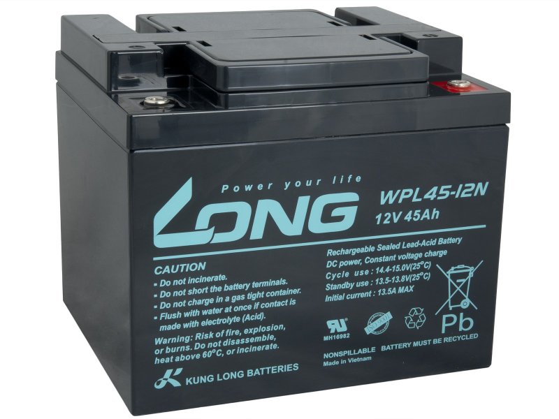 LONG baterie 12V 45Ah M6 LongLife 12 let (WPL45-12N) - obrázek produktu