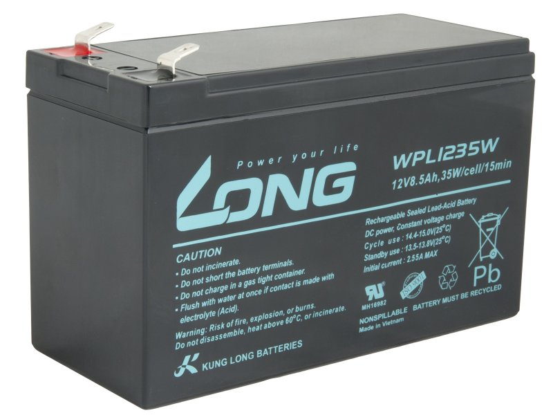 LONG baterie 12V 8,5Ah F2 HighRate LongLife 9 let (WPL1235W) - obrázek produktu