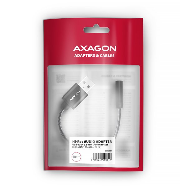AXAGON ADA-HA, USB-A na 3.5mm jack Hi-Res DAC audio adaptér, 384kHz / 32bit, stereo - obrázek č. 6