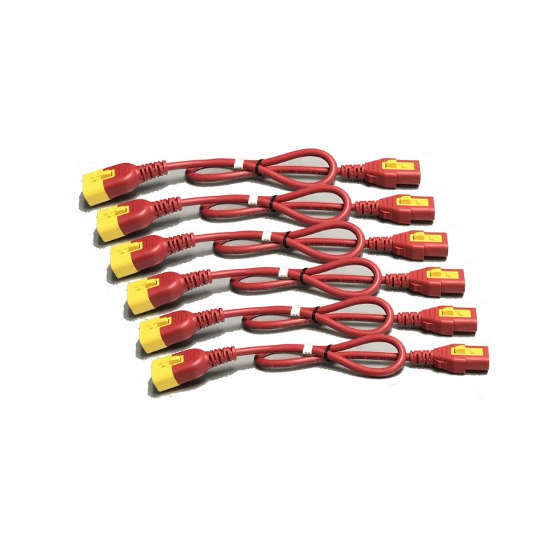 Power Cord Kit (6 ea), Locking, C13 TO C14, 0.6m, Red - obrázek produktu