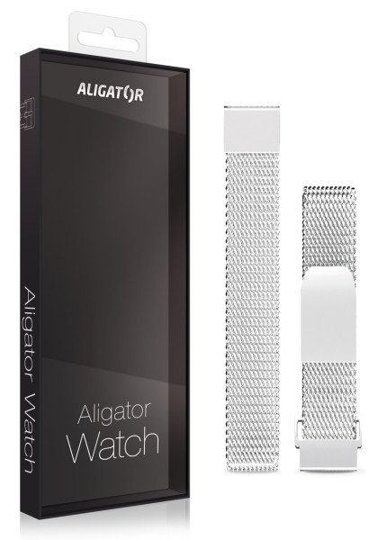 Náhradní kovový řemínek pro Aligator Watch Lady 16mm, stříbrný - obrázek produktu