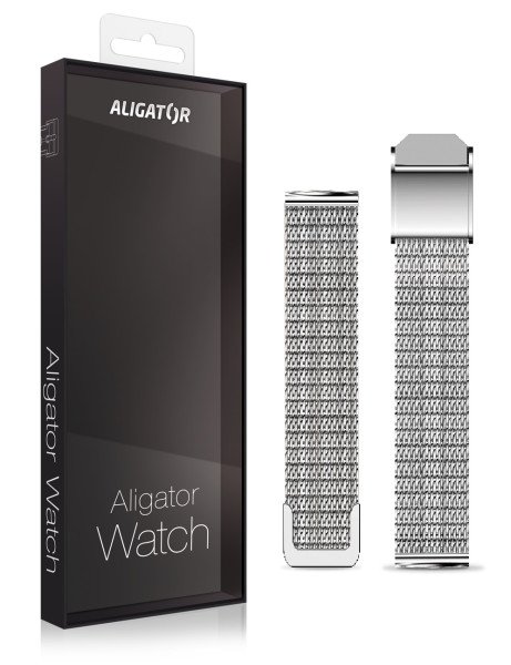 Náhradní kovový řemínek pro Aligator Watch Grace 16mm, stříbrný - obrázek č. 1